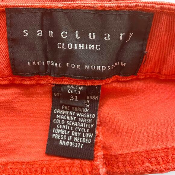 SANCTUARY Orange Red Cropped High Rise Flared Capri Pants - Picture 5 of 7